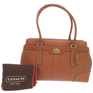 美品 コーチ ロゴ 11048 レザー ブラウン ハンドバッグ トートバッグ 茶 0993【中古】COACH