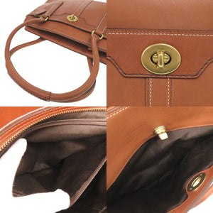 美品 コーチ ロゴ 11048 レザー ブラウン ハンドバッグ トートバッグ 茶 0993【中古】COACH
