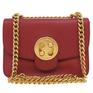 美品 クロエ ミリー レザー レッド チェーンショルダー ショルダーバッグ 赤 1031【中古】Chloe