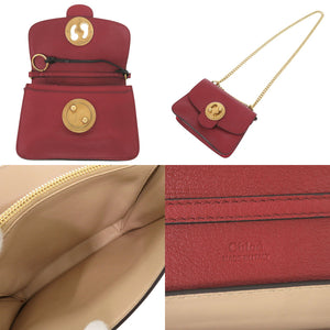 美品 クロエ ミリー レザー レッド チェーンショルダー ショルダーバッグ 赤 1031【中古】Chloe