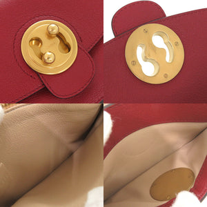 美品 クロエ ミリー レザー レッド チェーンショルダー ショルダーバッグ 赤 1031【中古】Chloe
