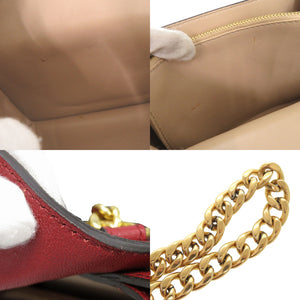 美品 クロエ ミリー レザー レッド チェーンショルダー ショルダーバッグ 赤 1031【中古】Chloe