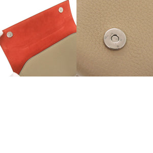 美品 セリーヌ ロゴ レザー ベージュ 眼鏡ケース メガネ入れ 1049【中古】CELINE