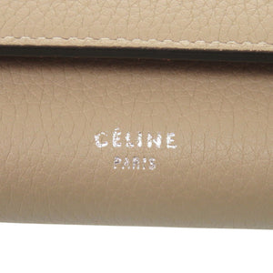 美品 セリーヌ ロゴ レザー ベージュ 眼鏡ケース メガネ入れ 1049【中古】CELINE