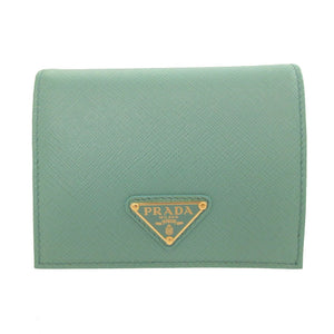 未使用 プラダ 1MV204 サフィアーノレザー GIADA 緑 2つ折り財布 財布 1053【中古】PRADA
