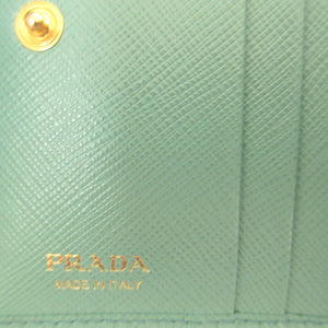 未使用 プラダ 1MV204 サフィアーノレザー GIADA 緑 2つ折り財布 財布 1053【中古】PRADA