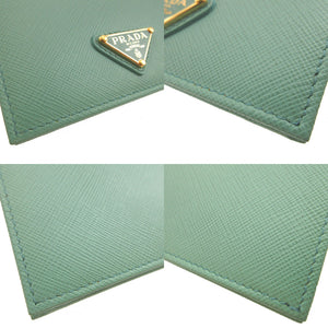 未使用 プラダ 1MV204 サフィアーノレザー GIADA 緑 2つ折り財布 財布 1053【中古】PRADA