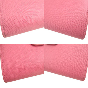 新品同様 プラダ 1ML225 サフィアーノレザー ピンク 2つ折り財布 財布 1054【中古】PRADA