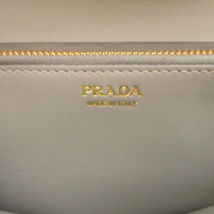 新品同様 プラダ 1MH132 サフィアーノレザー ブルー 青 グレー 2つ折り長財布 財布 1055【中古】PRADA