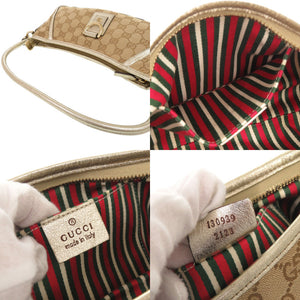 グッチ アビー GGキャンバス レザー 130939 ベージュ ゴールド ワンショルダー ショルダーバッグ 1059【中古】GUCCI