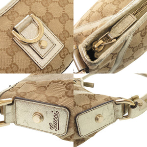 グッチ アビー GGキャンバス レザー 130939 ベージュ ゴールド ワンショルダー ショルダーバッグ 1059【中古】GUCCI