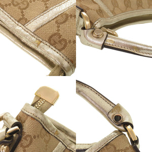 グッチ アビー GGキャンバス レザー 130939 ベージュ ゴールド ワンショルダー ショルダーバッグ 1059【中古】GUCCI