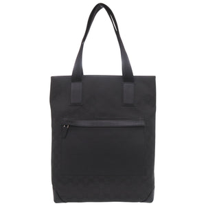 美品 グッチ GGキャンバス 180450 ナイロン レザー ブラック トートバッグ 黒 1062【中古】GUCCI メンズ