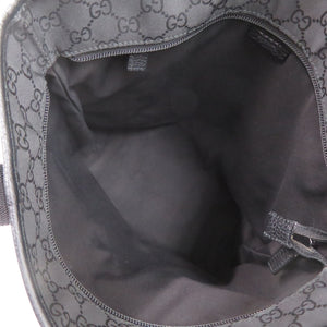 美品 グッチ GGキャンバス 180450 ナイロン レザー ブラック トートバッグ 黒 1062【中古】GUCCI メンズ