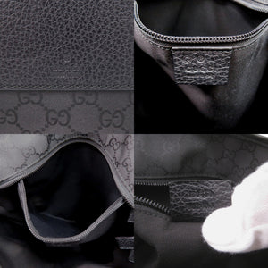 美品 グッチ GGキャンバス 180450 ナイロン レザー ブラック トートバッグ 黒 1062【中古】GUCCI メンズ