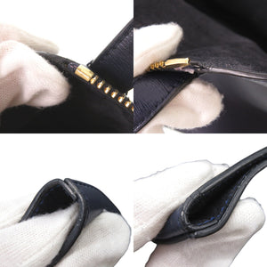 美品 サルヴァトーレフェラガモ ガンチーニ レザー ネイビー トートバッグ 1065【中古】Salvatore Ferragamo
