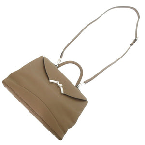 美品 モワナ ギャビー 2WAY レザー ブラウン ハンドバッグ 茶 1081【中古】MOYNAT