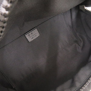 新品同様 グッチ GG柄 449182 ナイロン ブラック ウエストバッグ ボディバッグ 黒 1083【中古】GUCCI