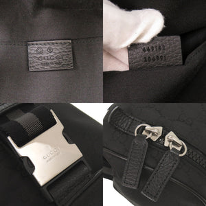 新品同様 グッチ GG柄 449182 ナイロン ブラック ウエストバッグ ボディバッグ 黒 1083【中古】GUCCI