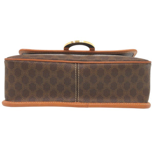 美品 セリーヌ ヴィンテージ サークルロゴ マカダム PVC レザー ブラウン ショルダーバッグ 1094【中古】CELINE