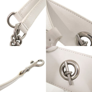 バレンシアガ デューティーフリー ミディアム 741602 レザー メッシュ ホワイト トートバッグ 白 1108【中古】BALENCIAGA