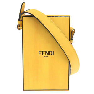 美品 フェンディ 縦型ボックス 7VA519 レザー イエロー ショルダーバッグ 1115【中古】FENDI
