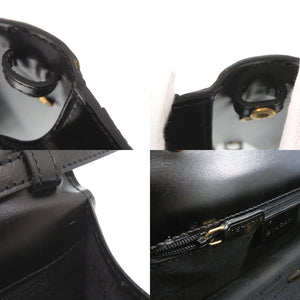 美品 ブルガリ ロゴ レザー ブラック 2WAY ショルダーバッグ クラッチバッグ 黒 1134【中古】BVLGARI