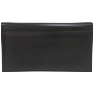 美品 ブルガリ ロゴ レザー ブラック 2WAY ショルダーバッグ クラッチバッグ 黒 1134【中古】BVLGARI