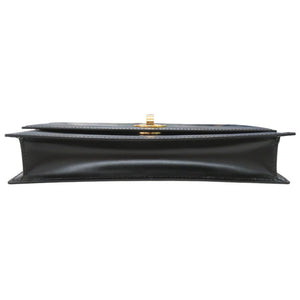 美品 ブルガリ ロゴ レザー ブラック 2WAY ショルダーバッグ クラッチバッグ 黒 1134【中古】BVLGARI