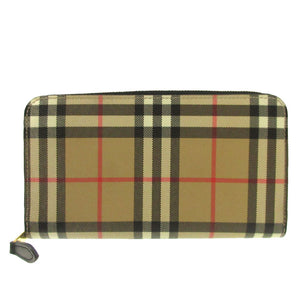 新品同様 バーバリー チェック PVC ベージュ ラウンドファスナー長財布 財布 1183【中古】BURBERRY