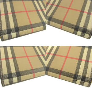 新品同様 バーバリー チェック PVC ベージュ ラウンドファスナー長財布 財布 1183【中古】BURBERRY