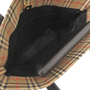 美品 バーバリー ノバチェック シャドーホース ナイロンキャンバス ベージュ ブラック トートバッグ 1187【中古】BURBERRY