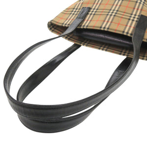 美品 バーバリー ノバチェック シャドーホース ナイロンキャンバス ベージュ ブラック トートバッグ 1187【中古】BURBERRY