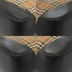 美品 バーバリー ノバチェック シャドーホース ナイロンキャンバス ベージュ ブラック トートバッグ 1187【中古】BURBERRY