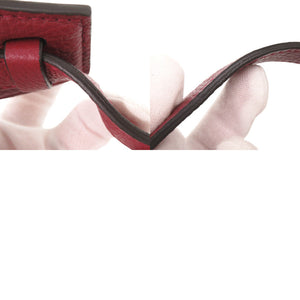 美品 サルヴァトーレフェラガモ ガンチーニ レザー レッド ショルダーバッグ 赤 1190【中古】Salvatore Ferragamo