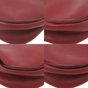 美品 サルヴァトーレフェラガモ ガンチーニ レザー レッド ショルダーバッグ 赤 1190【中古】Salvatore Ferragamo