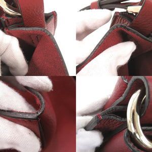 美品 サルヴァトーレフェラガモ ガンチーニ レザー レッド ショルダーバッグ 赤 1190【中古】Salvatore Ferragamo