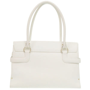 美品 サルヴァトーレフェラガモ ガンチーニ DY-21 4402 レザー ホワイト ハンドバッグ 白 1196【中古】Salvatore Ferragamo