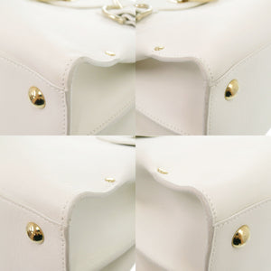 美品 サルヴァトーレフェラガモ ガンチーニ DY-21 4402 レザー ホワイト ハンドバッグ 白 1196【中古】Salvatore Ferragamo