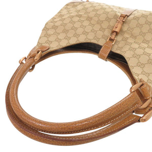 グッチ ニュージャッキー 124404 GGキャンバス レザー ベージュ キャメル ショルダーバッグ 1223【中古】GUCCI