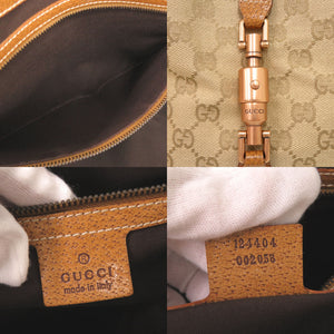 グッチ ニュージャッキー 124404 GGキャンバス レザー ベージュ キャメル ショルダーバッグ 1223【中古】GUCCI