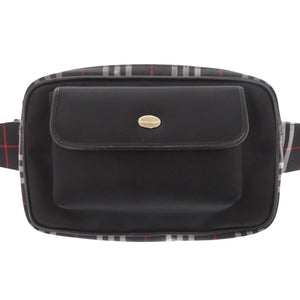 バーバリー チェック柄 PVC ブラック ボディバッグ 黒 1228【中古】BURBERRY メンズ