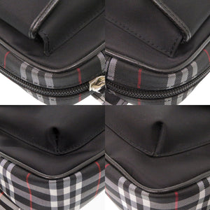 バーバリー チェック柄 PVC ブラック ボディバッグ 黒 1228【中古】BURBERRY メンズ