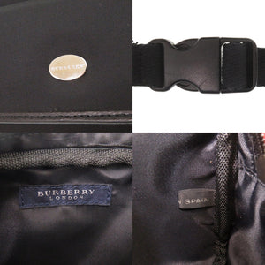 バーバリー チェック柄 PVC ブラック ボディバッグ 黒 1228【中古】BURBERRY メンズ