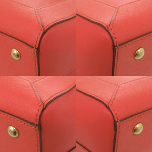 美品 エム シー エム 2WAY ロゴ レザー レッド ハンドバッグ 赤 1237【中古】MCM