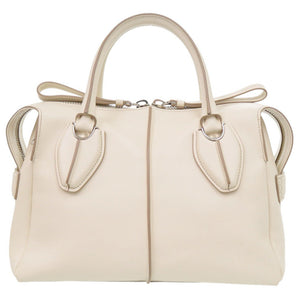 美品 トッズ 2WAY レザー アイボリー ハンドバッグ 1239【中古】TOD’S