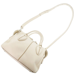 美品 トッズ 2WAY レザー アイボリー ハンドバッグ 1239【中古】TOD’S