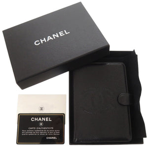 美品 シャネル キャビアスキン ブラック 7番台 アジェンダ 手帳カバー 黒 1252 【中古】 CHANEL