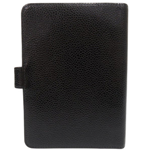 美品 シャネル キャビアスキン ブラック 7番台 アジェンダ 手帳カバー 黒 1252 【中古】 CHANEL