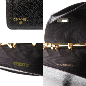美品 シャネル キャビアスキン ブラック 7番台 アジェンダ 手帳カバー 黒 1252 【中古】 CHANEL
